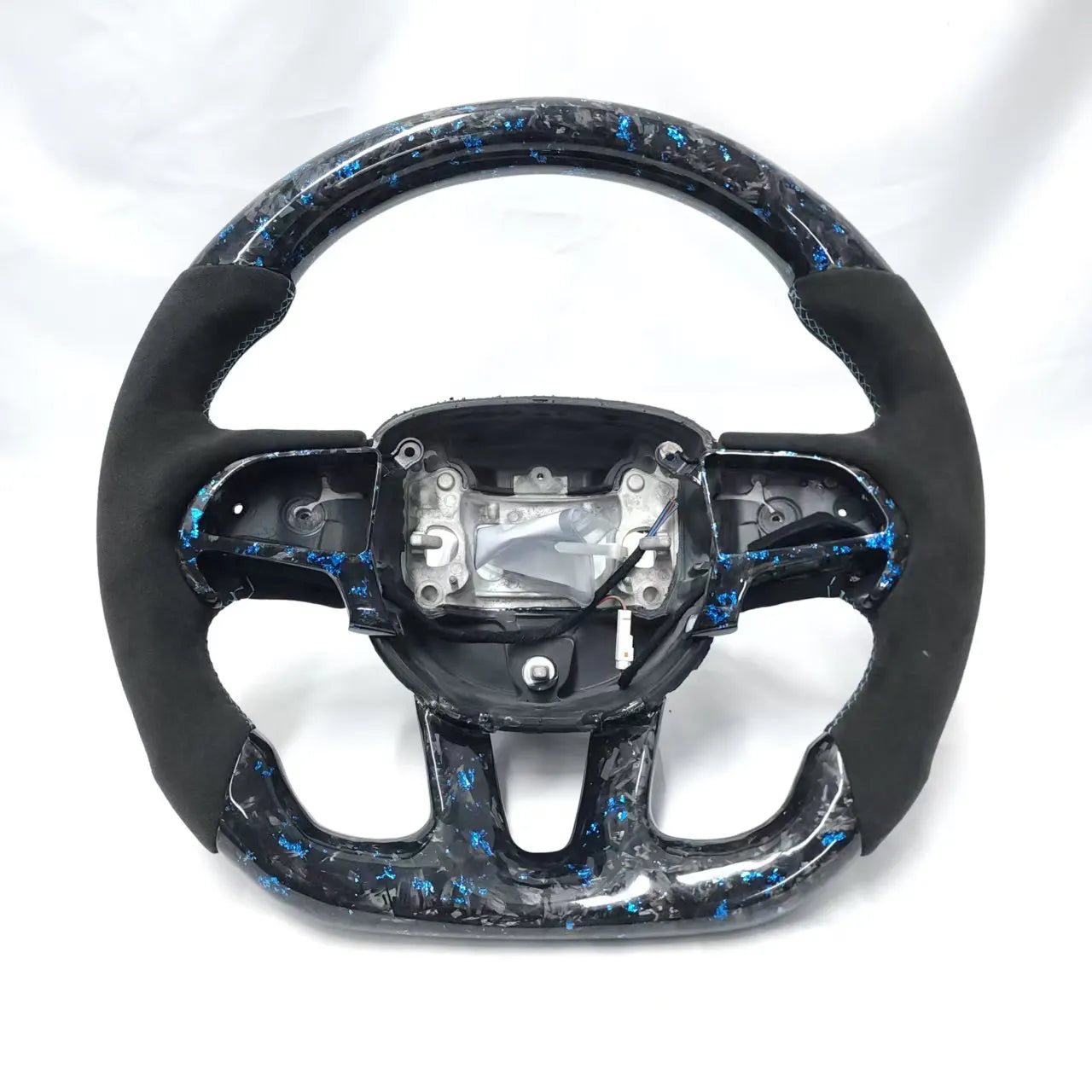Factory Direct 2015 - 2021 Dodge Challenger Charger RAM Custom Alcantara Blue Forged Carbon Fiber Steering Wheel