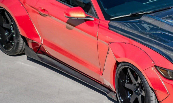 Carbon Fiber Side Skirts Ford Mustang S550 2018–2023