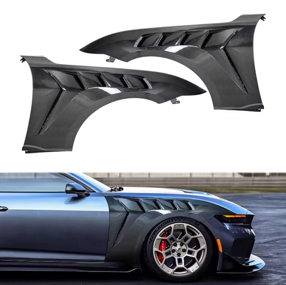 GTD style Ford Mustang Carbon fiber Fenders fits 2024+