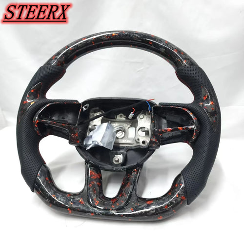 Factory Direct Sale for 2013-2021 Dodge Challenger Charger RAM Custom Red Forged Heated Carbon Fiber Steering Wheel