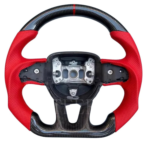 Custom Dodge Carbon Fiber Steering Wheel for Charger Challenger Challenger R/T SXT GT Hellcat Charger Challenger Srt RT Series