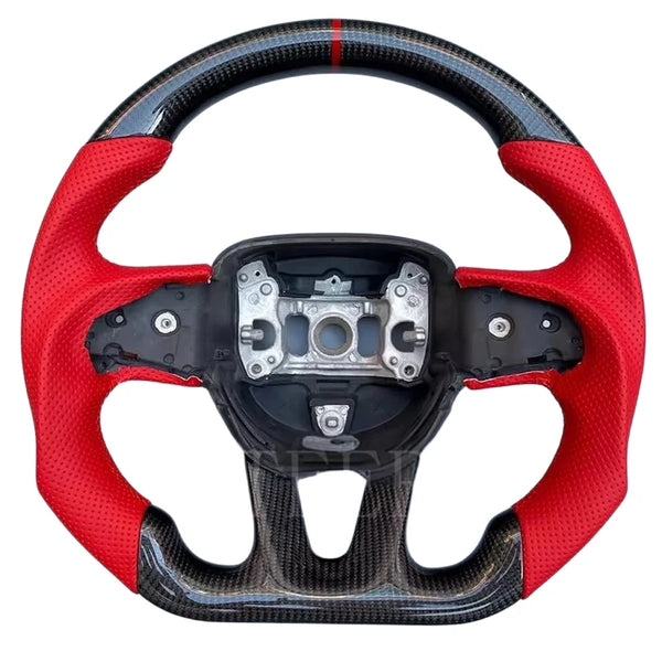 Custom Dodge Carbon Fiber Steering Wheel for Charger Challenger Challenger R/T SXT GT Hellcat Charger Challenger Srt RT Series