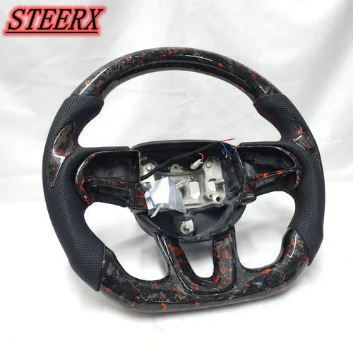 Factory Direct Sale for 2013-2021 Dodge Challenger Charger RAM Custom Red Forged Heated Carbon Fiber Steering Wheel