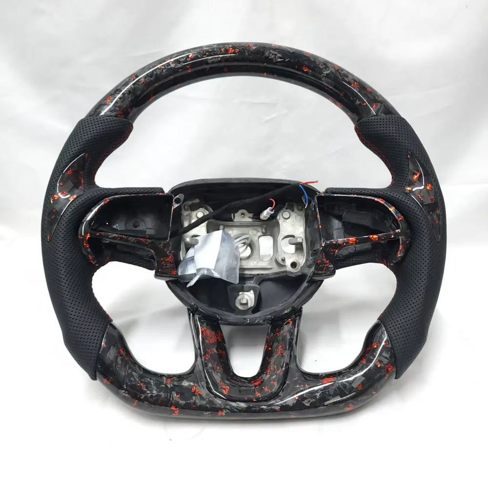 Factory Direct Sale for 2013-2021 Dodge Challenger Charger RAM Custom Red Forged Heated Carbon Fiber Steering Wheel