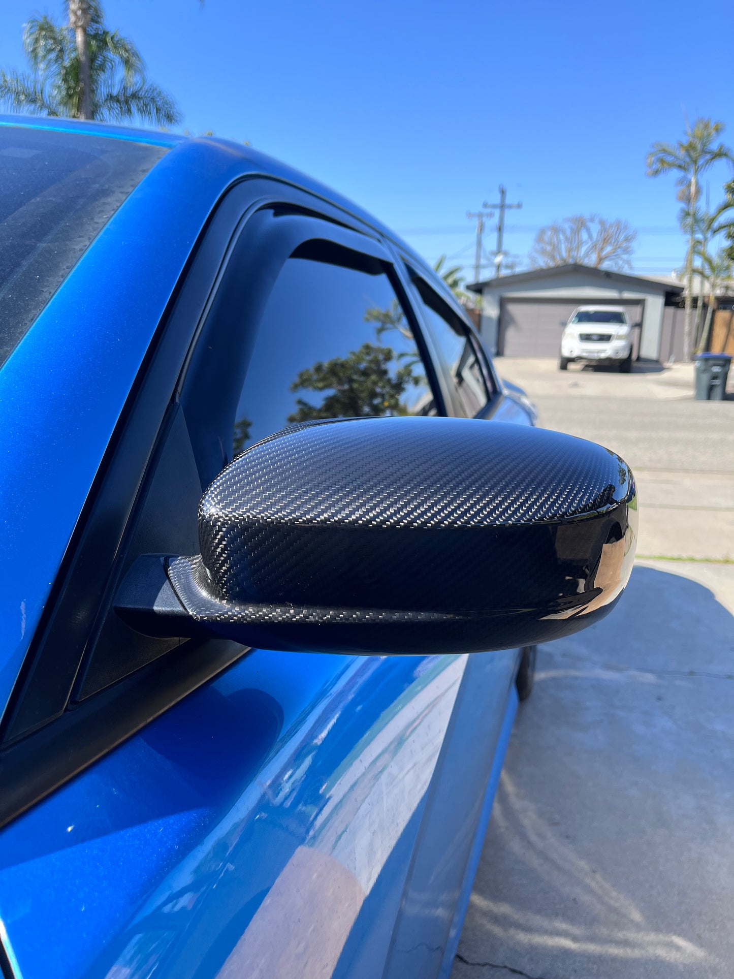 Classic Carbon Fiber Weave Dodge Charger Mirror Caps