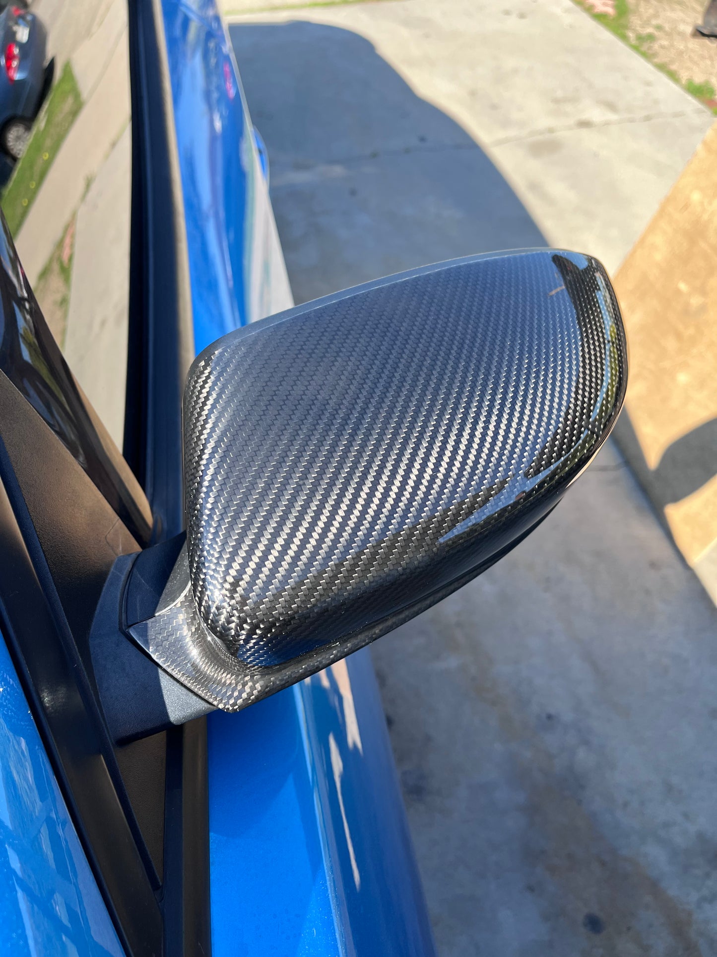 Classic Carbon Fiber Weave Dodge Charger Mirror Caps