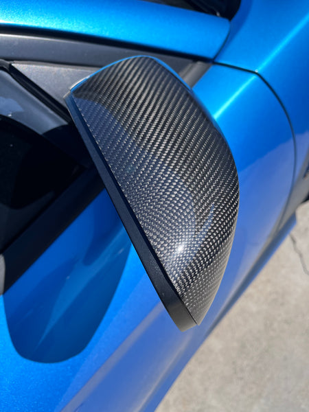 Classic Carbon Fiber Weave Dodge Charger Mirror Caps