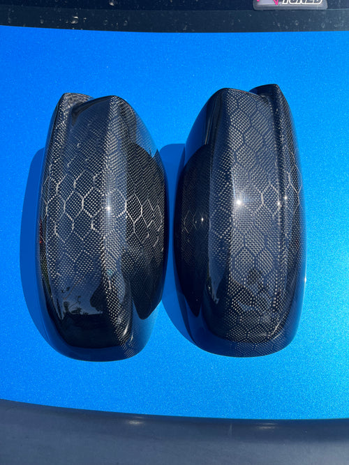 Honey Comb Pattern Carbon Fiber Dodge Charger Mirror Caps